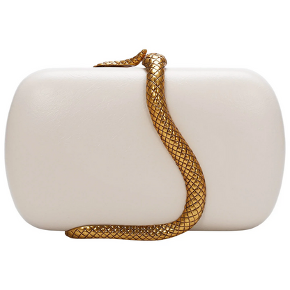 Designer Snake Pattern Metal Evening Bag Women’s Party Purse