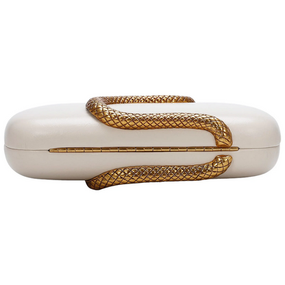 Designer Snake Pattern Metal Evening Bag Women’s Party Purse