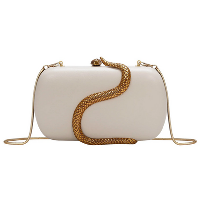 Designer Snake Pattern Metal Evening Bag Women’s Party Purse