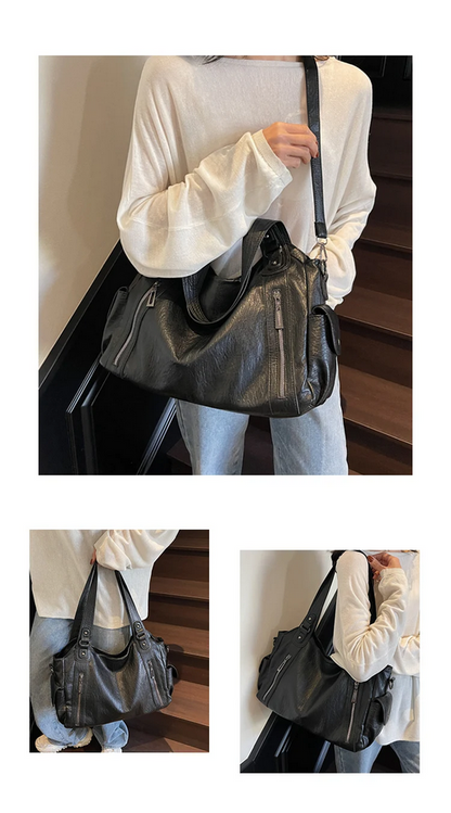 Large PU Leather Tote Bag Fashion Women’s Shoulder & Crossbody Handbag