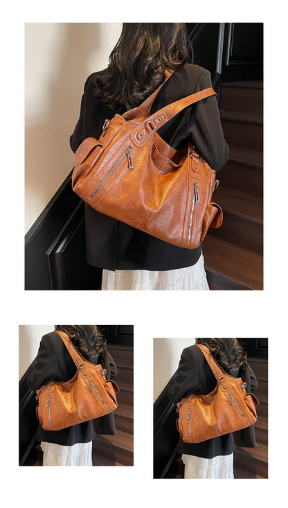 Large PU Leather Tote Bag Fashion Women’s Shoulder & Crossbody Handbag