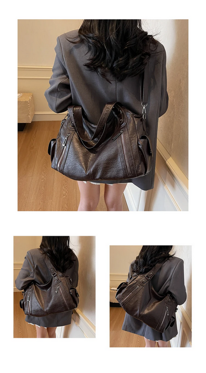 Large PU Leather Tote Bag Fashion Women’s Shoulder & Crossbody Handbag