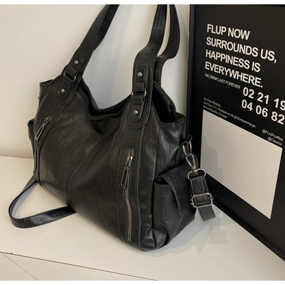 Large PU Leather Tote Bag Fashion Women’s Shoulder & Crossbody Handbag