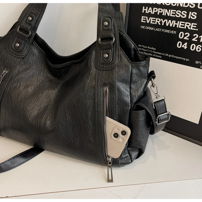 Large PU Leather Tote Bag Fashion Women’s Shoulder & Crossbody Handbag