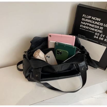 Large PU Leather Tote Bag Fashion Women’s Shoulder & Crossbody Handbag