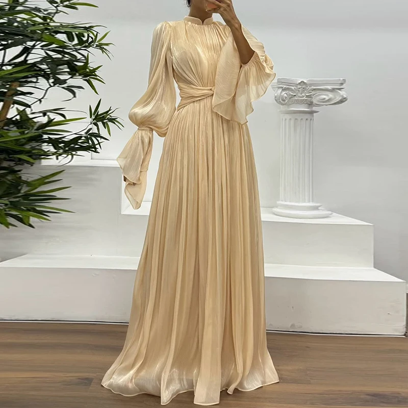 Women’s High Waist Casual Flare Sleeve Dress