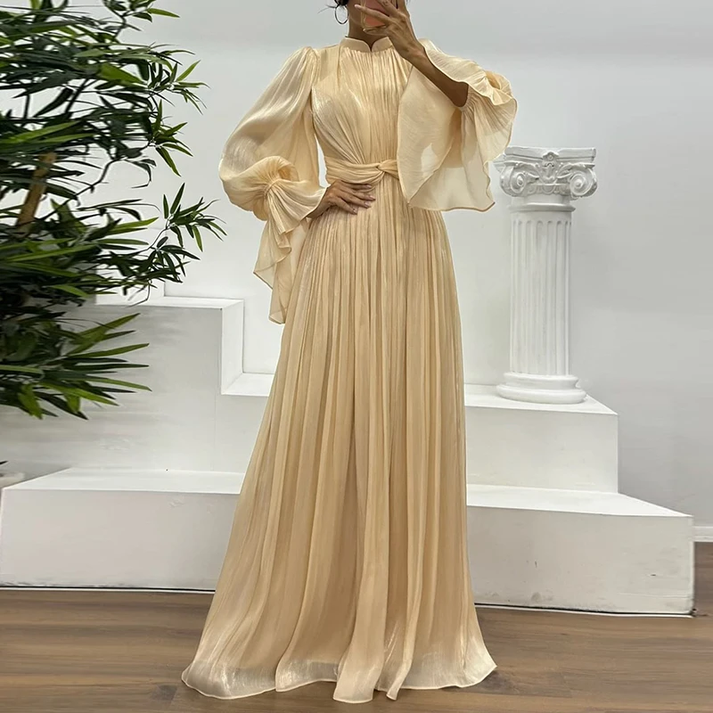 Women’s High Waist Casual Flare Sleeve Dress