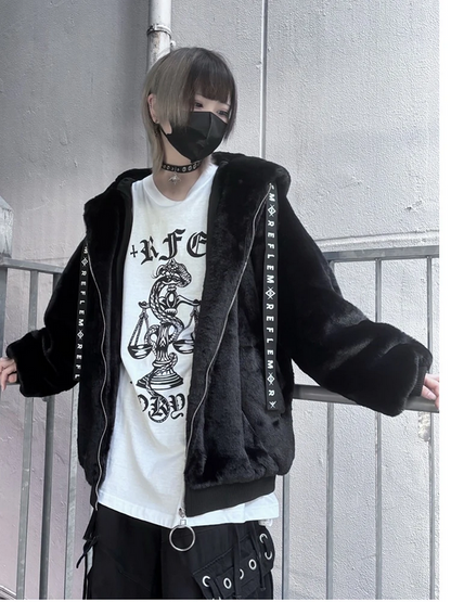 Winter Thick Warm Fluffy Hoodie – Soft White Faux Fur Bunny Ear Coat