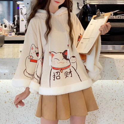 Kawaii Cat Ear Hoodie Jacket Oversized Y2K Cute Women’s Coat