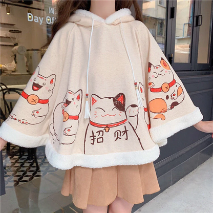 Kawaii Cat Ear Hoodie Jacket Oversized Y2K Cute Women’s Coat