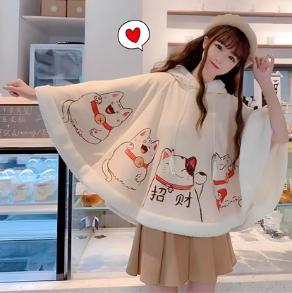 Kawaii Cat Ear Hoodie Jacket Oversized Y2K Cute Women’s Coat