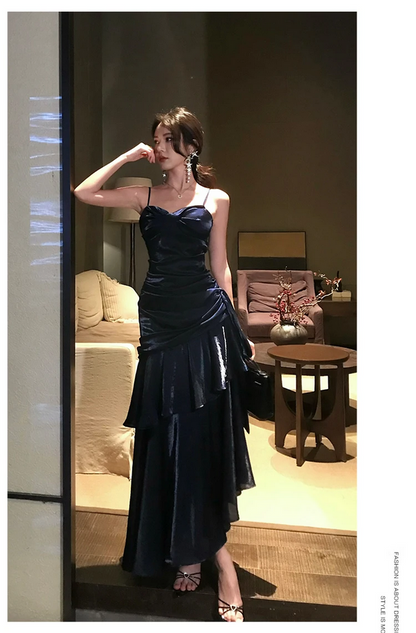 Vintage Style Women’s Spaghetti Strap Evening Dress