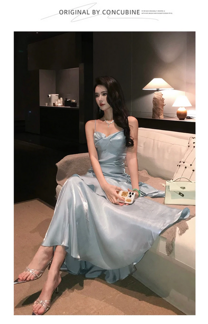 Vintage Style Women’s Spaghetti Strap Evening Dress