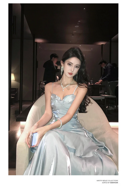 Vintage Style Women’s Spaghetti Strap Evening Dress