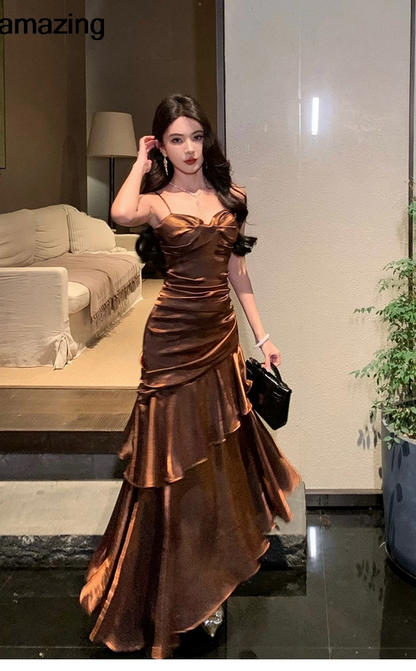 Vintage Style Women’s Spaghetti Strap Evening Dress