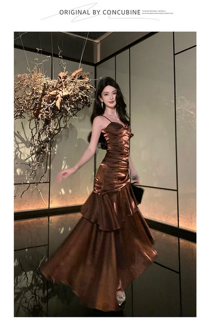 Vintage Style Women’s Spaghetti Strap Evening Dress