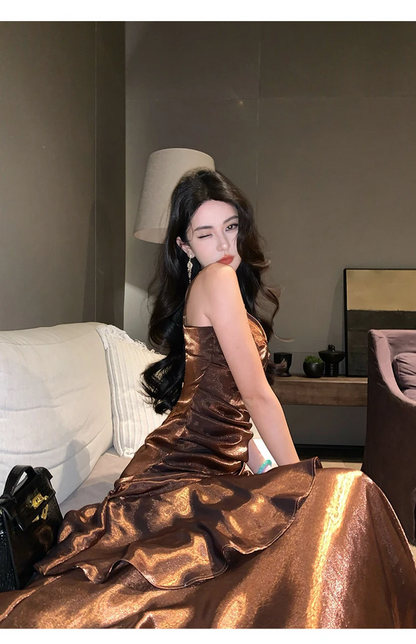 Vintage Style Women’s Spaghetti Strap Evening Dress