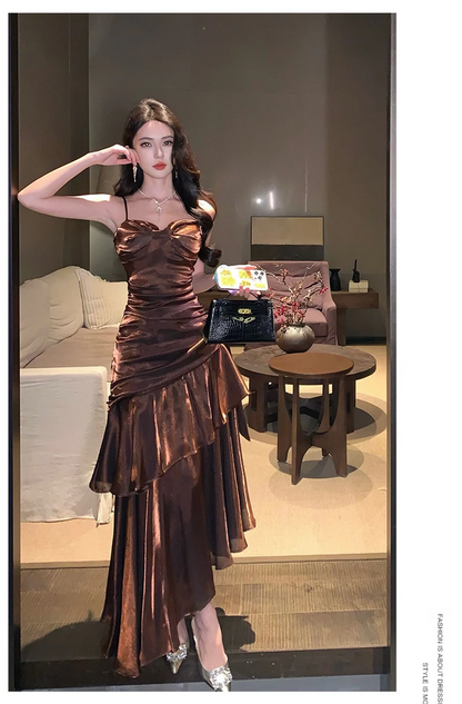 Vintage Style Women’s Spaghetti Strap Evening Dress