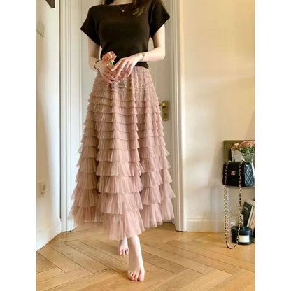 High Waist Mesh Tulle Skirt for Women