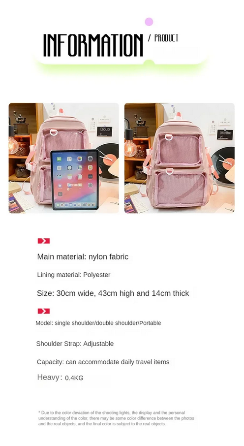 Japanese Kawaii Itabag Women's Transparent Backpack