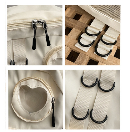 Itabag Kawaii Backpack Transparent Love Heart JK Backpack for Women