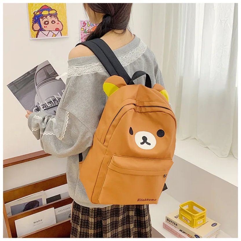 Kawaii Cute Bear Rilakkuma Backpack - Large Capacity Anime Cartoon Backpack