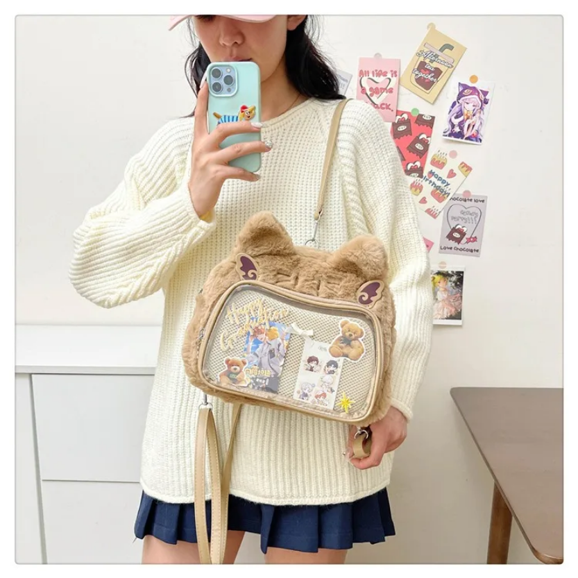 Cute Cat Plush Crossbody Bag