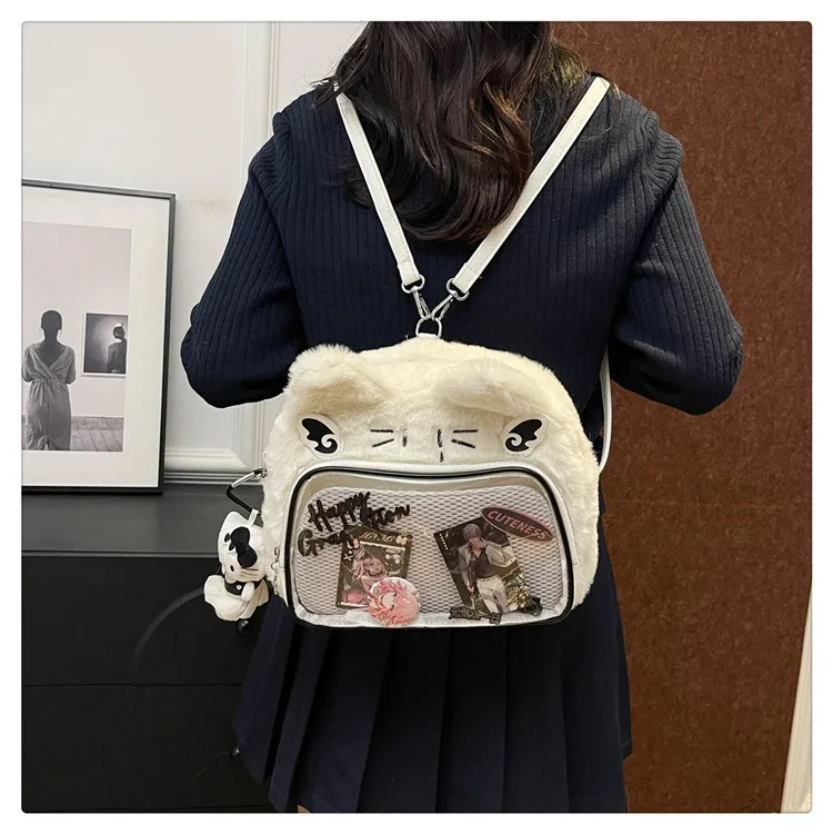 Cute Cat Plush Crossbody Bag