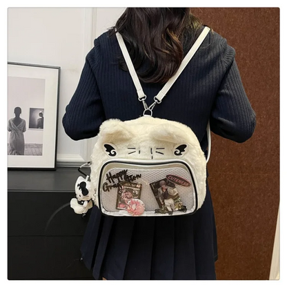 Cute Cat Plush Crossbody Bag