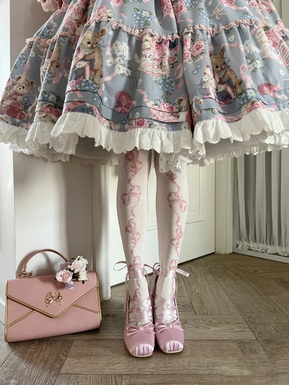 Sweet Kawaii Ballet-Inspired Ribbon Lace-Up Platform Shoes