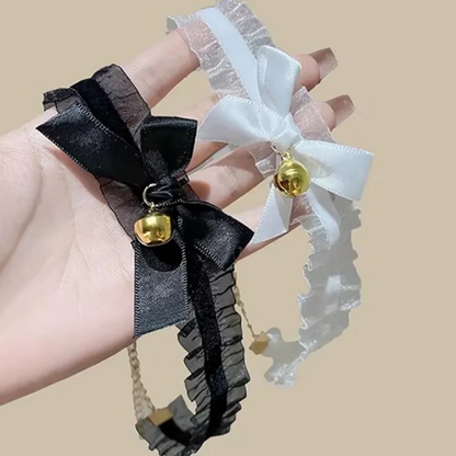 Sweet Bell Ruffle Lace Choker Necklace