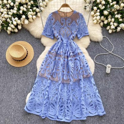Summer Embroidery Lace Party Dress